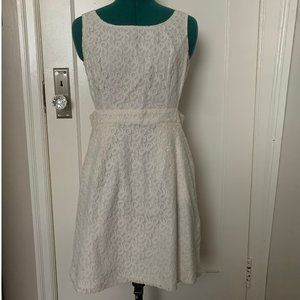 Tahari White Lace Dress w/cut outs